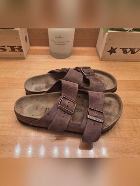 Birkenstock Arizona Sandals Brown Oiled Leather Womens Size EU 37